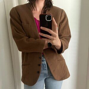 Camel Accentuated Shoulder Blazer